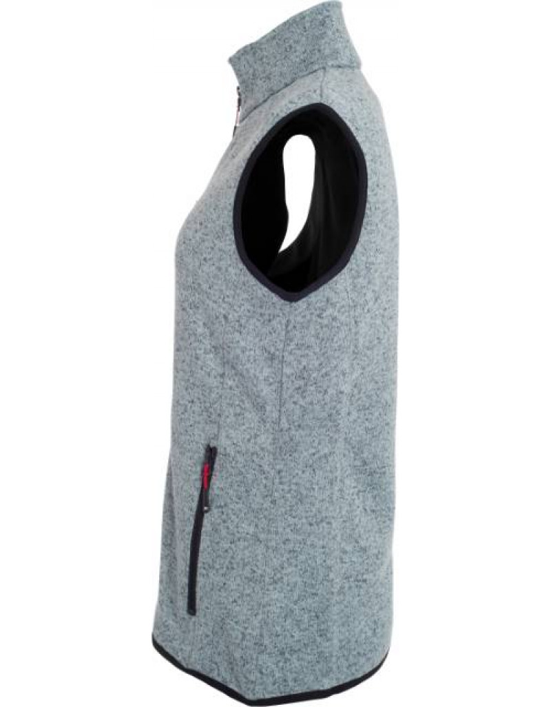 Vestă tricotată din fleece pentru femei cu guler ridicat